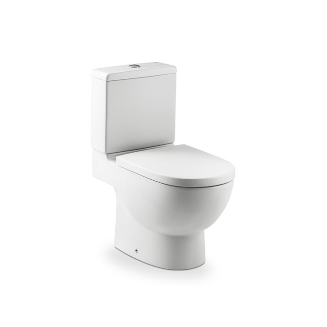 MERIDIAN Back to wall vitreous china close-coupled WC with dual outlet and touchless mechanism