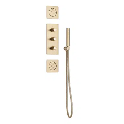 Immagine per ARMANI - ISLAND Built-in 5-function thermostatic shower mixer with handshower, 1.7 m hose and 2 jets