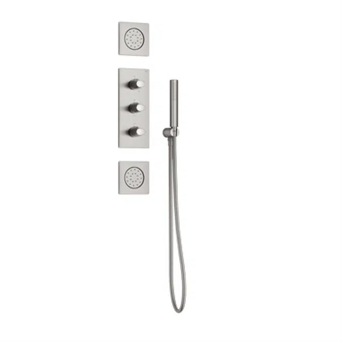 ARMANI - ISLAND Built-in 5-function thermostatic shower mixer with handshower, 1.7 m hose and 2 jets