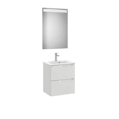 Image for Aleyda Pack (compact base unit with 2 drawers, basin and LED mirror)