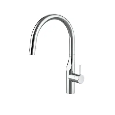 Imagem para GLERA Single-lever kitchen mixer with curved swivel spout and two-function pull-out shower}