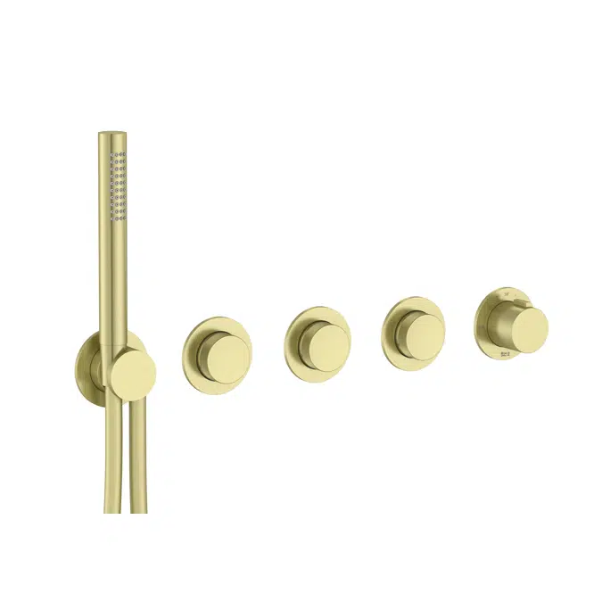 T-Multi Switch built-in thermostatic shower mixer (3 ways) with stick hand-shower, swivel wall bracket and 1.70 m PVC shower flexible hose