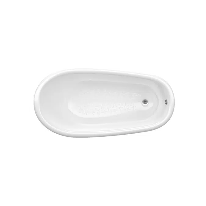 CARMEN Oval cast iron bath with bordeaux exterior and anti-slip base