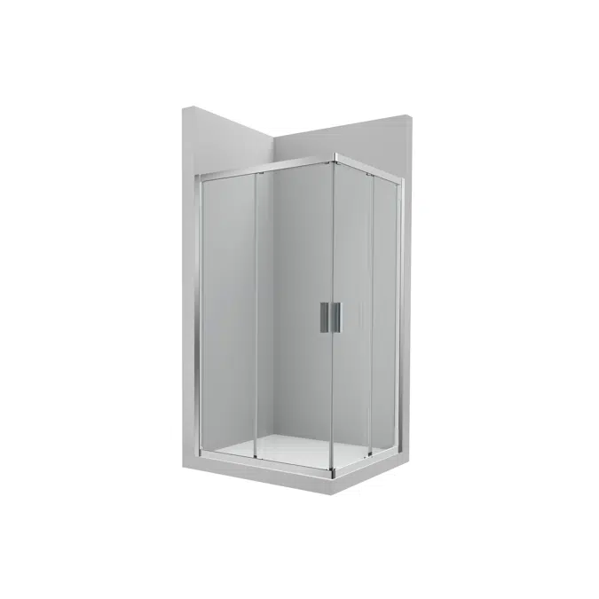 URA L2 800 - Lateral shower enclosure with 1 sliding door + 1 fixed panel