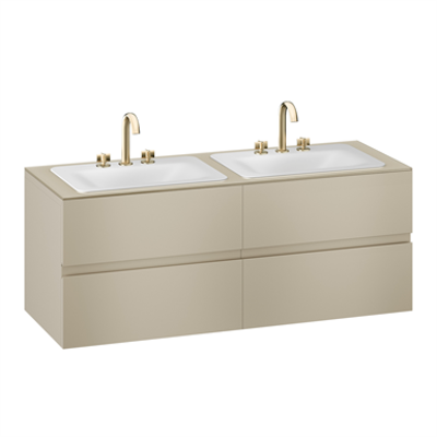 kuva kohteelle ARMANI - BAIA 1550 mm wall-hung furniture for 2 countertop washbasins and deck-mounted basin mixers