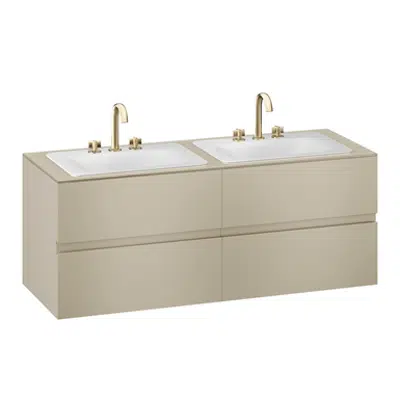 Image for ARMANI - BAIA 1550 mm wall-hung furniture for 2 countertop washbasins and deck-mounted basin mixers