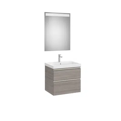 billede til The Gap Pack (base unit with two drawers for centred over countertop basin and Eidos LED mirror)