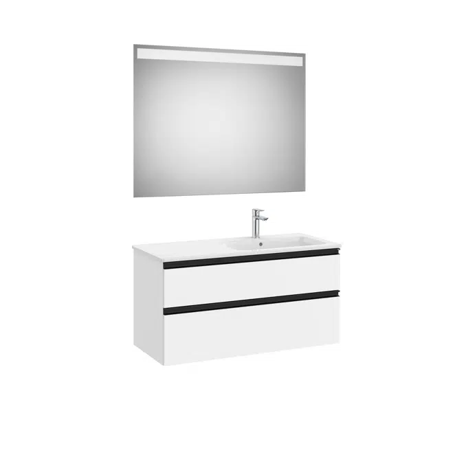 THE GAP  1005 Pack (base unit 2 drawers, right hand basin and LED mirror)