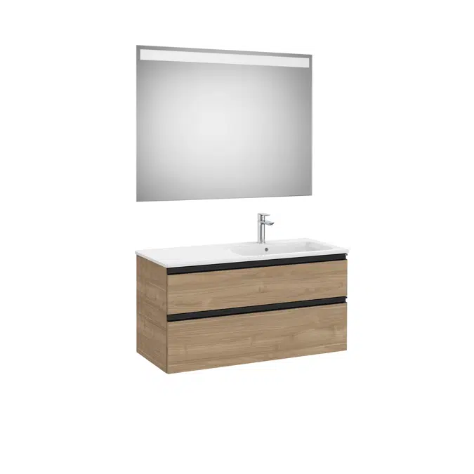 THE GAP  1005 Pack (base unit 2 drawers, right hand basin and LED mirror)