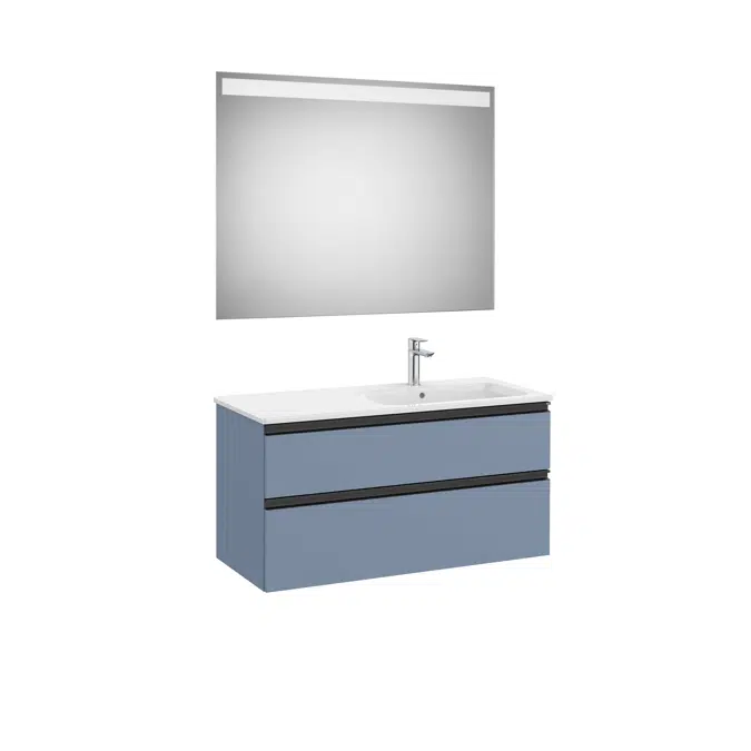 THE GAP  1005 Pack (base unit 2 drawers, right hand basin and LED mirror)
