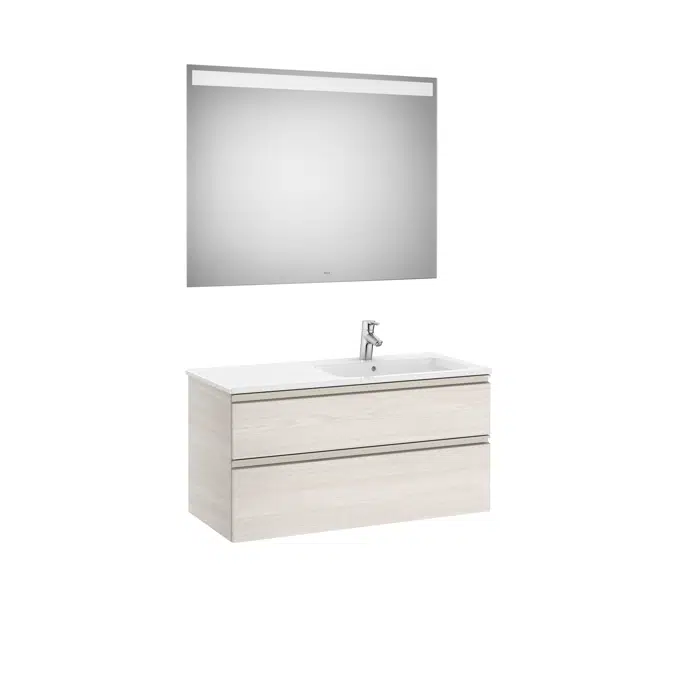 THE GAP  1005 Pack (base unit 2 drawers, right hand basin and LED mirror)