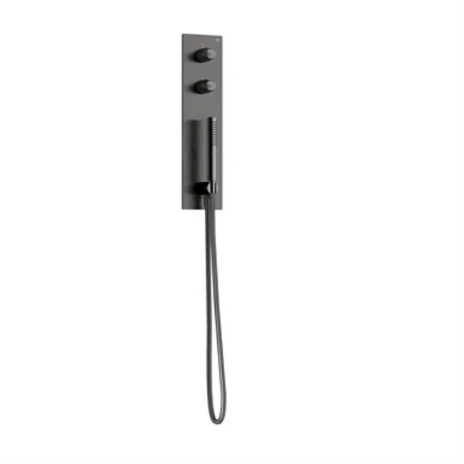 ARMANI - ISLAND Visible components for built-in 2-function thermostatic shower mixer with handshower and 1.7 m hose