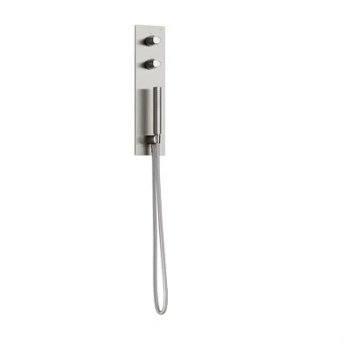 ARMANI - ISLAND Visible components for built-in 2-function thermostatic shower mixer with handshower and 1.7 m hose
