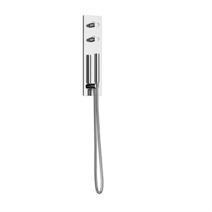 ARMANI - ISLAND Visible components for built-in 2-function thermostatic shower mixer with handshower and 1.7 m hose