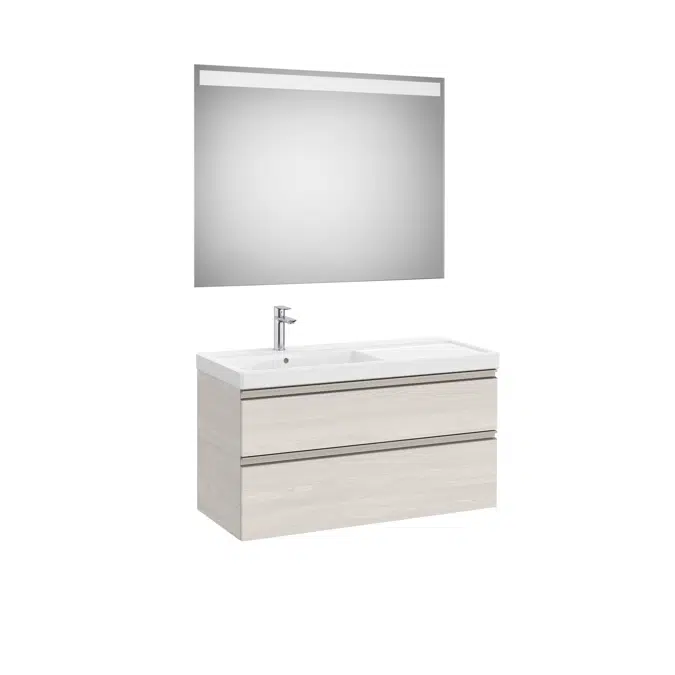 The Gap Pack (base unit with two drawers, basin on the left and Eidos LED mirror)