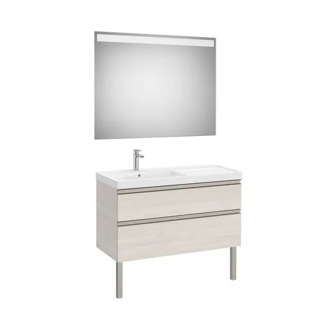 The Gap Pack (base unit with two drawers, basin on the left and Eidos LED mirror)