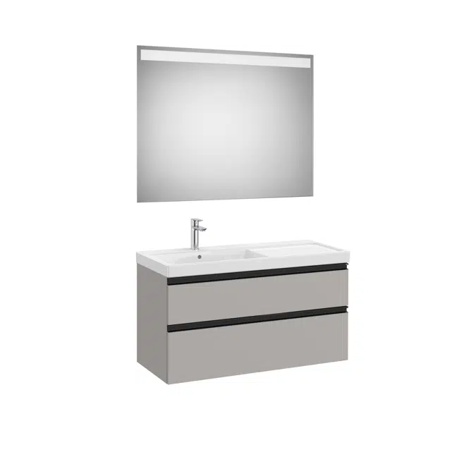 The Gap Pack (base unit with two drawers, basin on the left and Eidos LED mirror)