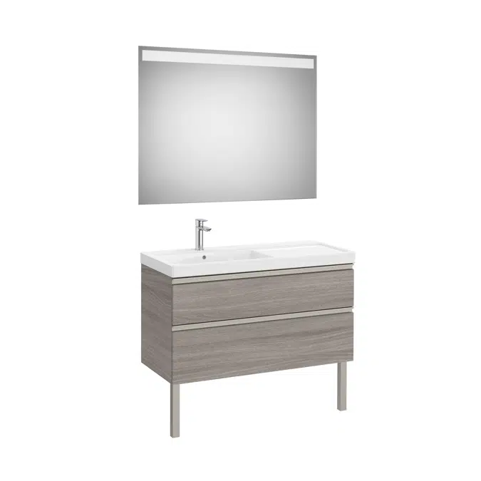 The Gap Pack (base unit with two drawers, basin on the left and Eidos LED mirror)