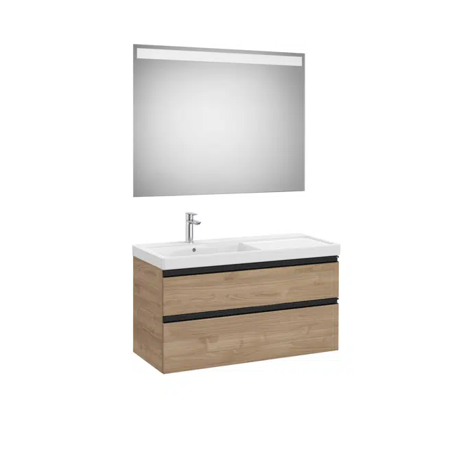 The Gap Pack (base unit with two drawers, basin on the left and Eidos LED mirror)
