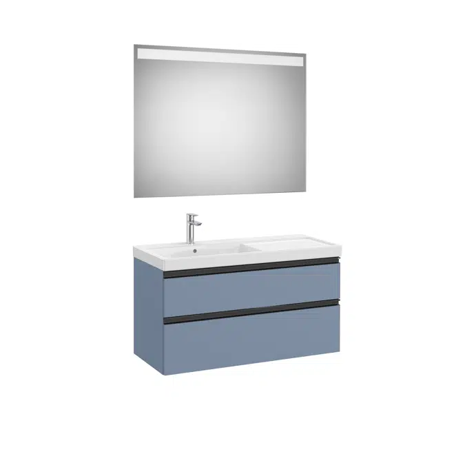 The Gap Pack (base unit with two drawers, basin on the left and Eidos LED mirror)