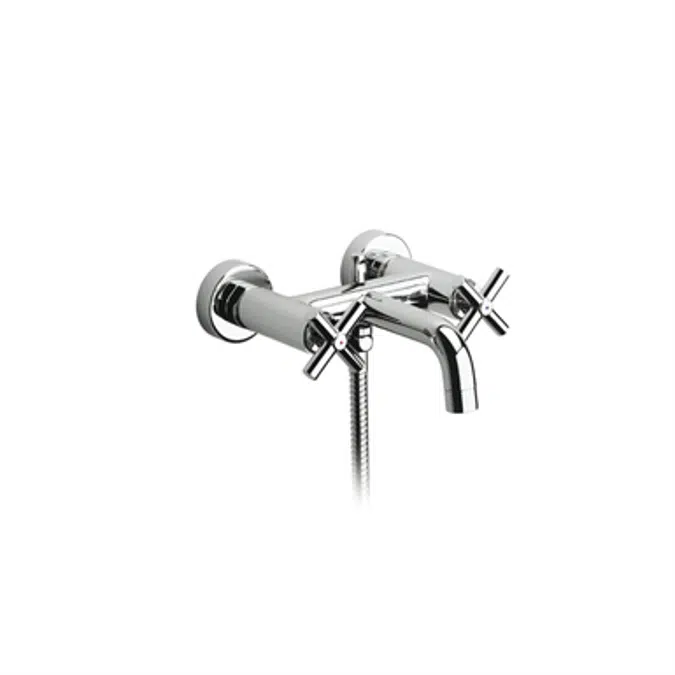 LOFT ELITE | LOFT Wall-mounted bath-shower mixer with automatic diverter with retention, 1.75 m flexible shower hose, handshower and swivel wall bracket