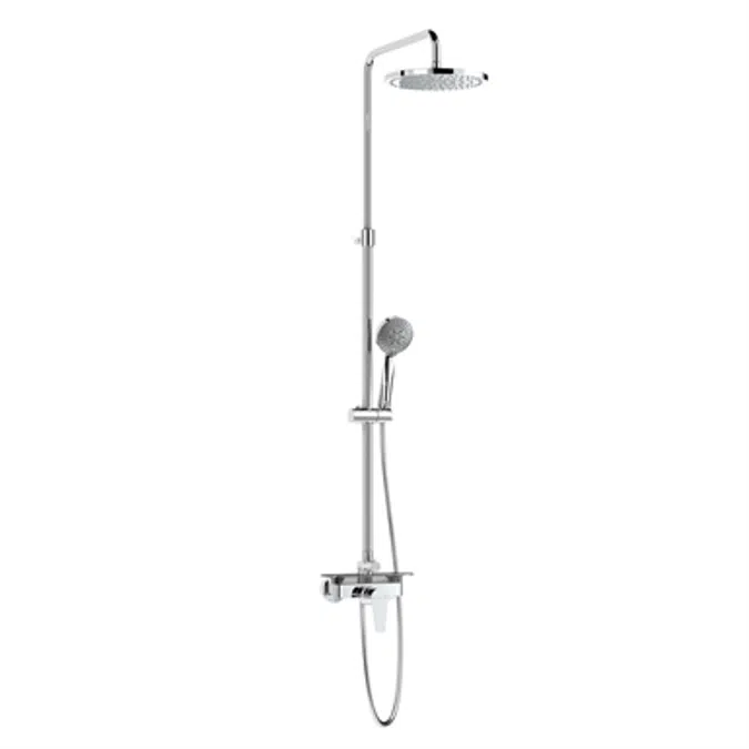 EVEN Single-lever mixer shower column w/ adaptable shelf