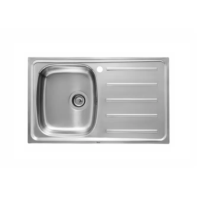 J Stainless steel single bowl kitchen sink and right drainer