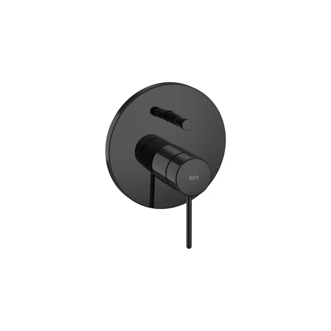 Nu  Built-in bath-shower mixer with automatic diverter (2 ways) and Pin handle  To be completed with RocaBox A525869403
