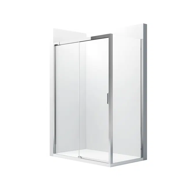 NARAY L2-E 1500 - Front shower enclosure with 1 sliding door + 1 fixed panel