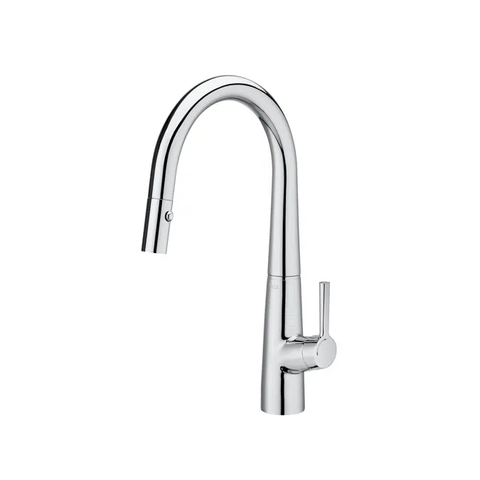 SYRA Kitchen sink mixer with retractable swivel spout and rinse spray function, Cold Start