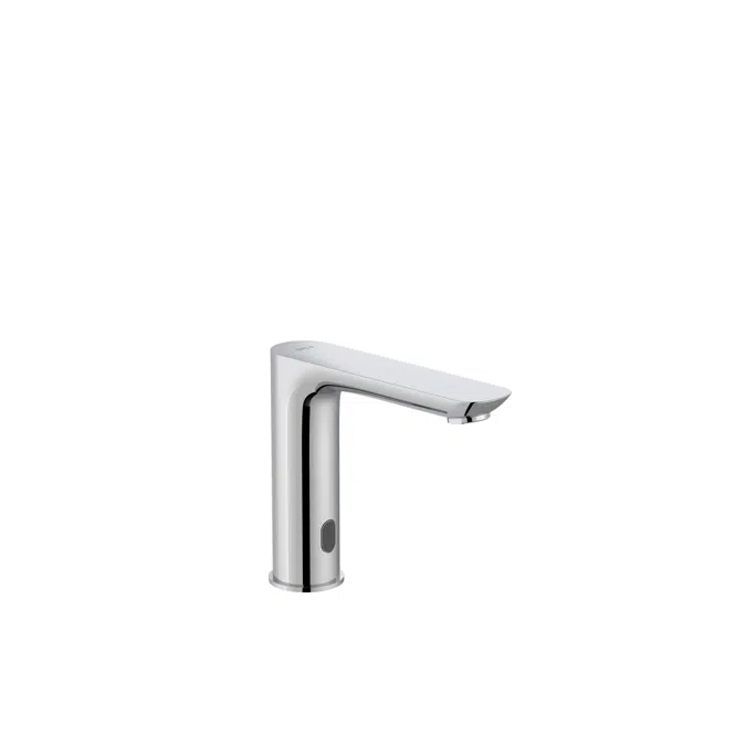 Cala Electronic basin faucet (one water). With flexible supply hoses. Powered by 4 1,5 V LR6 (AA) batteries. Batteries not included. M-Size