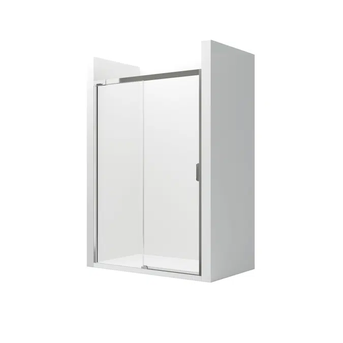 NARAY L2-E 1600 - Front shower enclosure with 1 sliding door + 1 fixed panel