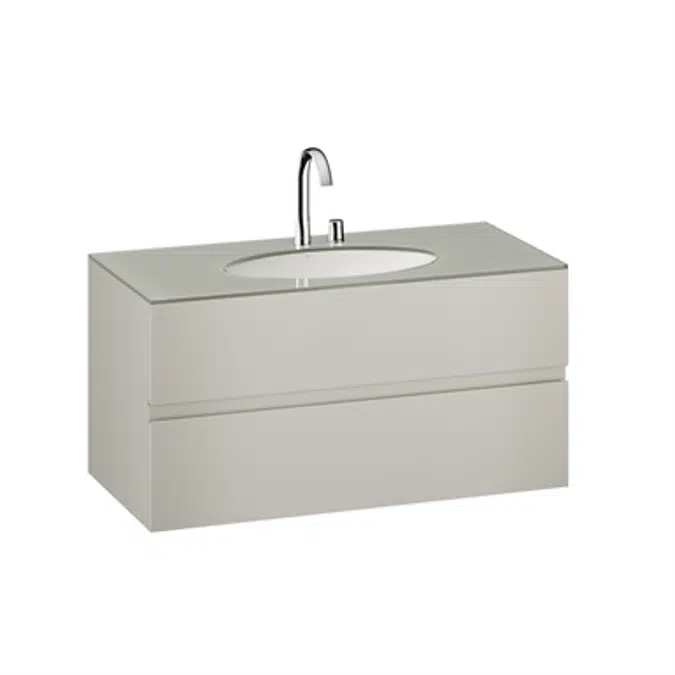 ARMANI - ISLAND 1200 mm wall-hung furniture for under-counter washbasin and deck-mounted basin mixer