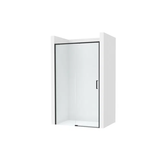Ura Front shower enclosure with 1 swing door + 1 fixed panel