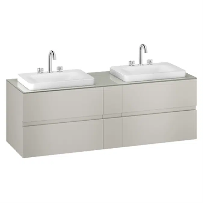 ARMANI - BAIA 1800 mm wall-hung furniture for 2 deck-mounted basin mixers  and over countertop washbasins