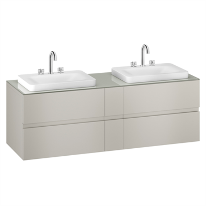 ARMANI - BAIA 1800 mm wall-hung furniture for 2 deck-mounted basin mixers  and over countertop washbasins