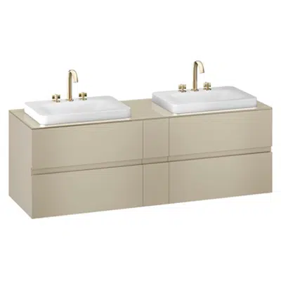 ARMANI - BAIA 1800 mm wall-hung furniture for 2 deck-mounted basin mixers  and over countertop washbasins için görüntü