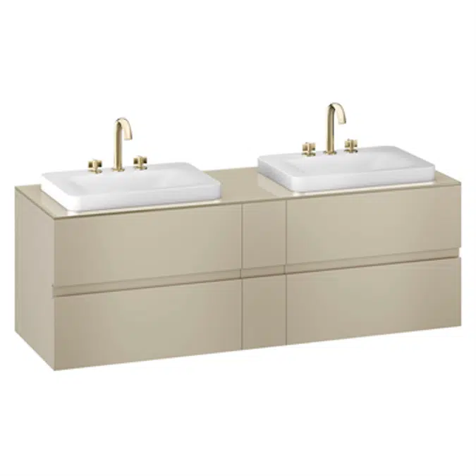 ARMANI - BAIA 1800 mm wall-hung furniture for 2 deck-mounted basin mixers  and over countertop washbasins