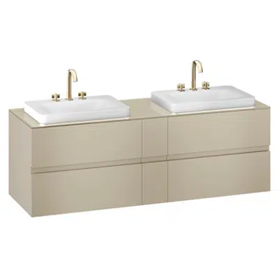billede til ARMANI - BAIA 1800 mm wall-hung furniture for 2 deck-mounted basin mixers  and over countertop washbasins