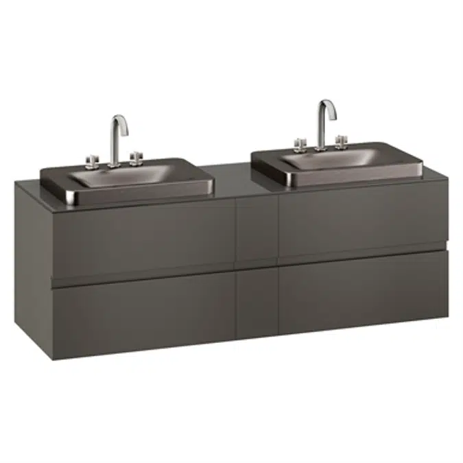 ARMANI - BAIA 1800 mm wall-hung furniture for 2 deck-mounted basin mixers  and over countertop washbasins