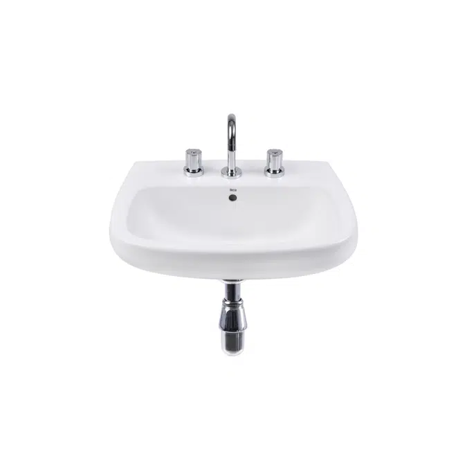 Monaco Wall-hung vitreous china basin with 3 holes