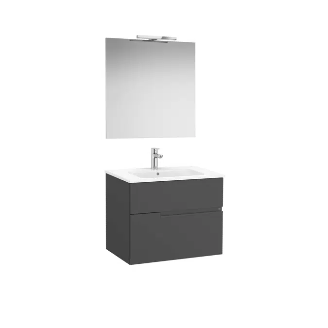 Victoria-N. Pack - base unit with two drawers, basin, Luna mirror and Starlight LED spotlight