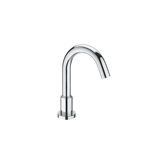 LOFT Electronic basin faucet (pre-mixed water) with sensor integrated in the spout. Powered by four 1.5V LRG (AA) alkaline batteries.