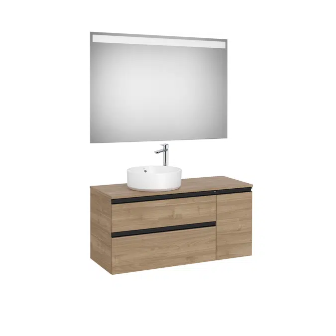 THE GAP 1100 Pack  (base unit 2 drawers for left hand over countertop basin and LED mirror)