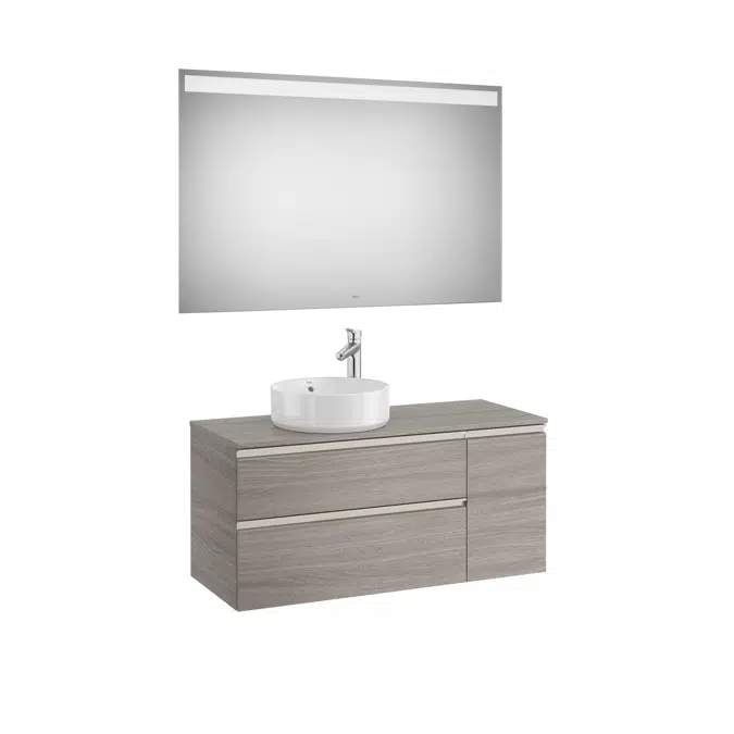 THE GAP 1100 Pack  (base unit 2 drawers for left hand over countertop basin and LED mirror)
