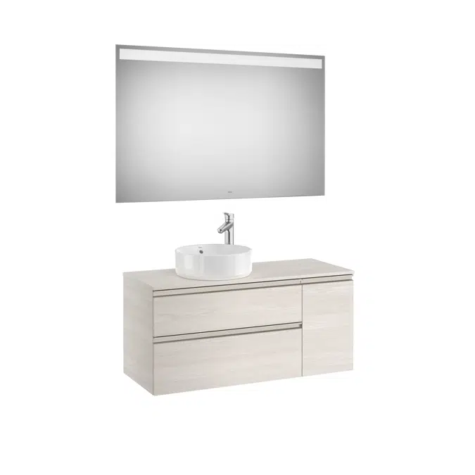 THE GAP 1100 Pack  (base unit 2 drawers for left hand over countertop basin and LED mirror)