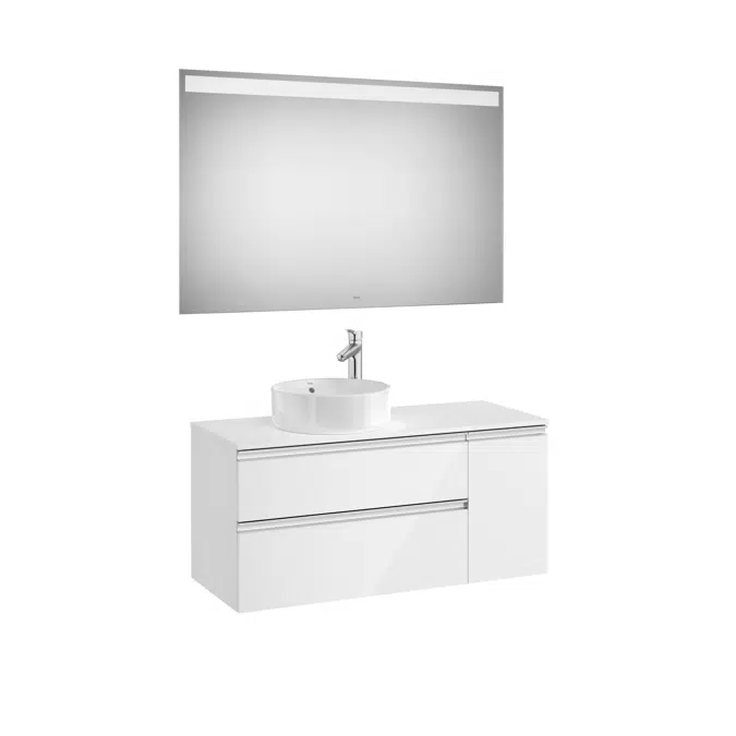 THE GAP 1100 Pack  (base unit 2 drawers for left hand over countertop basin and LED mirror)