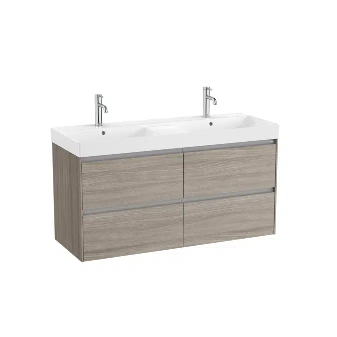 ONA Unik (base unit with two drawers and double bowl basin)