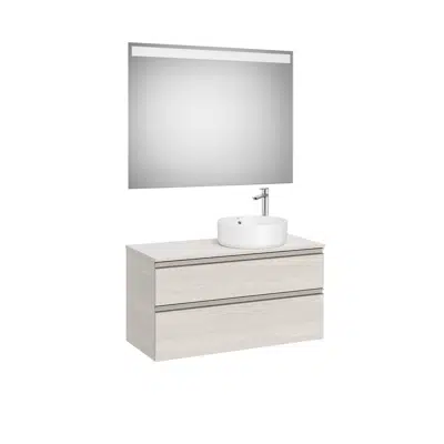 bild för The Gap Pack (base unit with two drawers for right hand over countertop basin and LED mirror)