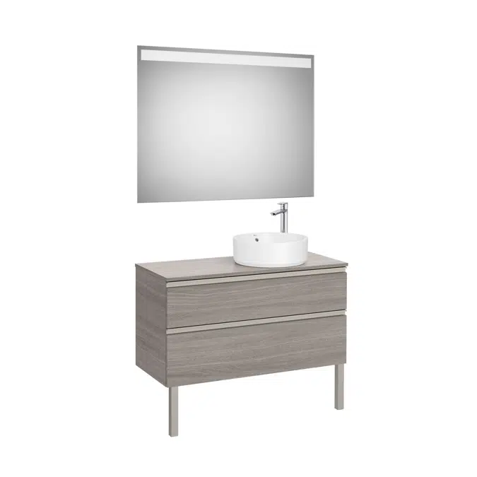 The Gap Pack (base unit with two drawers for right hand over countertop basin and LED mirror)